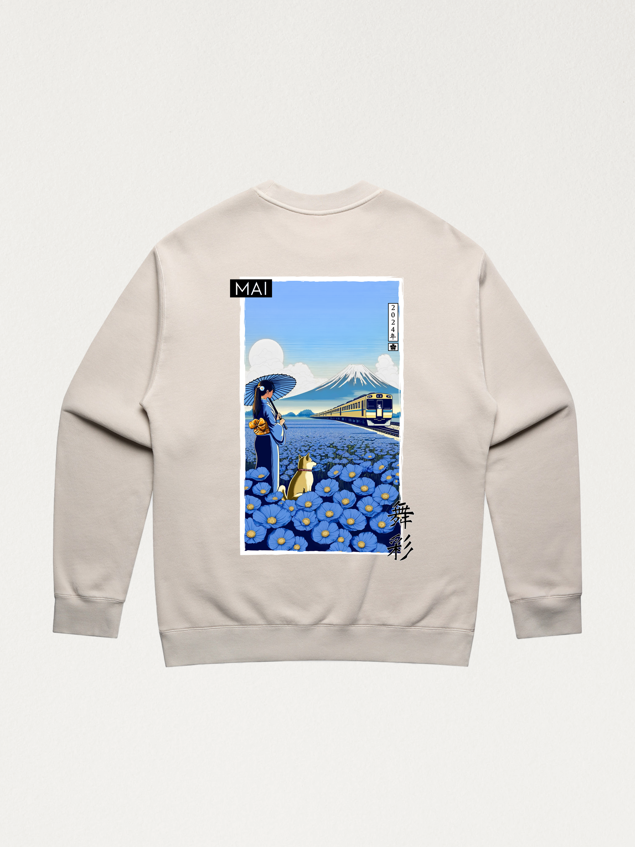 Blue Blossoms by Fuji Comfy Sweater | Sandstorm